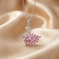 Luxury Swan Crystal Pendant Necklace for Women  (Silver)