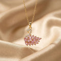 Luxury Swan Crystal Pendant Necklace for Women (Gold )