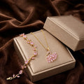 Viral Swan Necklace & Tulip Bracelet Combo (Gold)