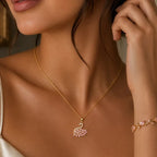 Viral Swan Necklace & Tulip Bracelet Combo (Gold)
