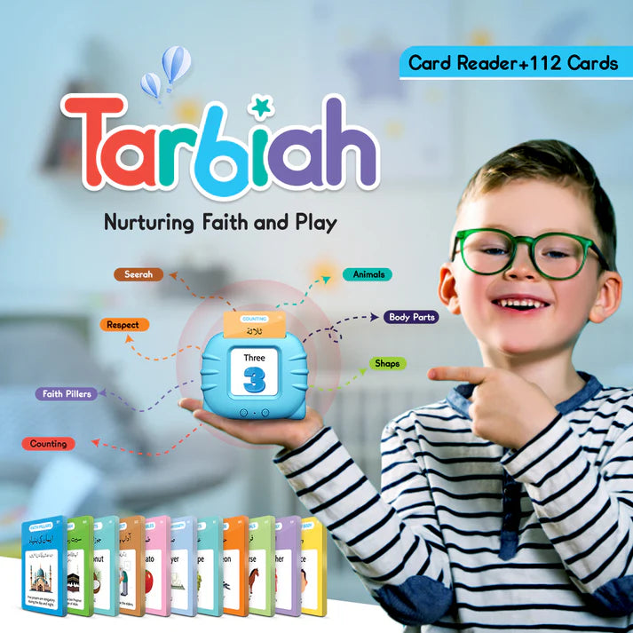 Kids Islamic Audio Flash Cards Learning Device – Screen-Free Deen Learning for Children (3–8 Years)