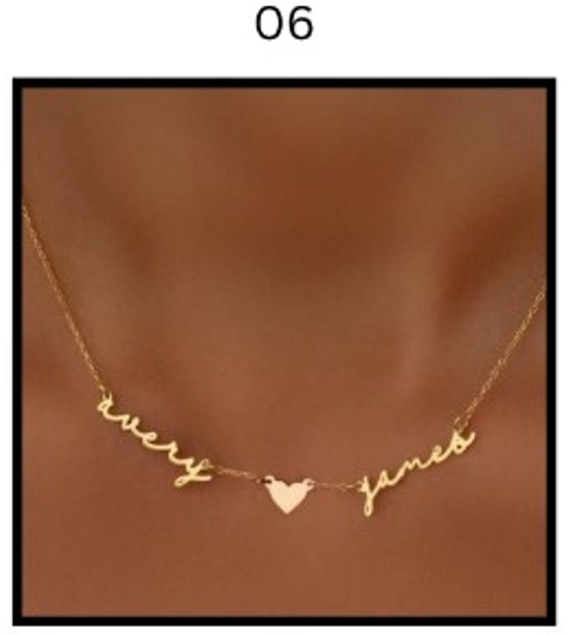 Custom Name Necklace – Personalized Gold Name Pendant (Multiple Designs Available)