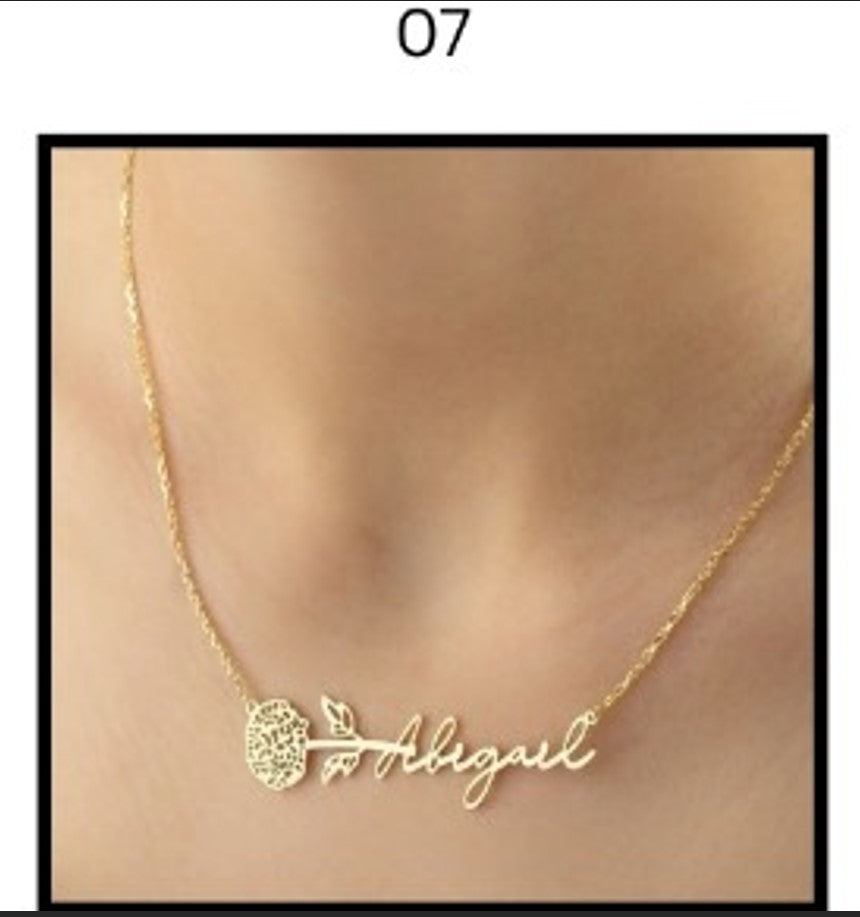 Custom Name Necklace – Personalized Gold Name Pendant (Multiple Designs Available)