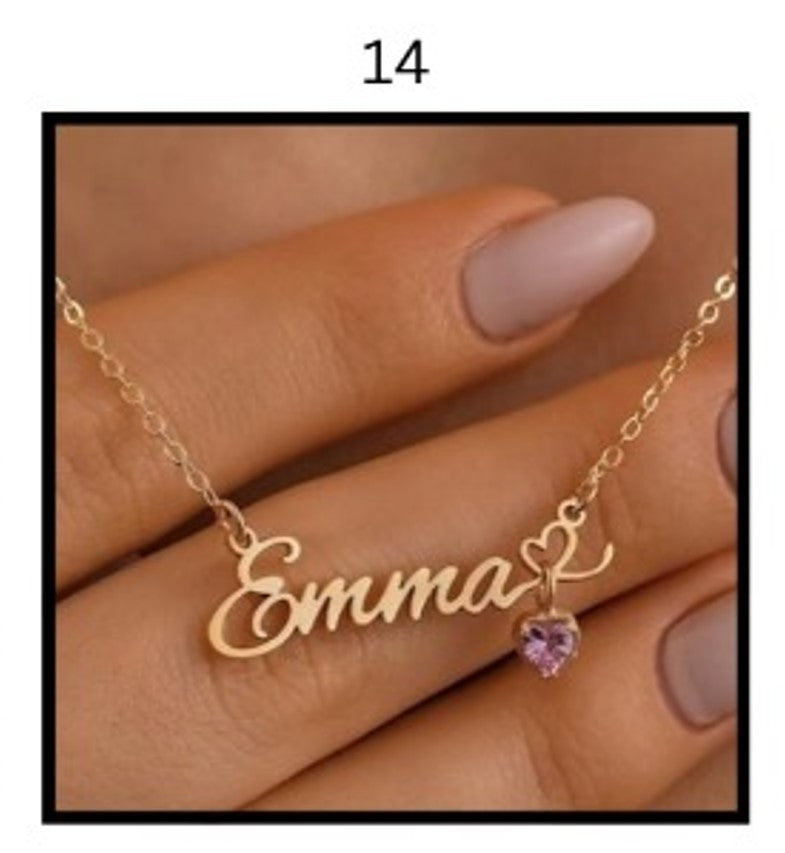 Custom Name Necklace – Personalized Gold Name Pendant (Multiple Designs Available)