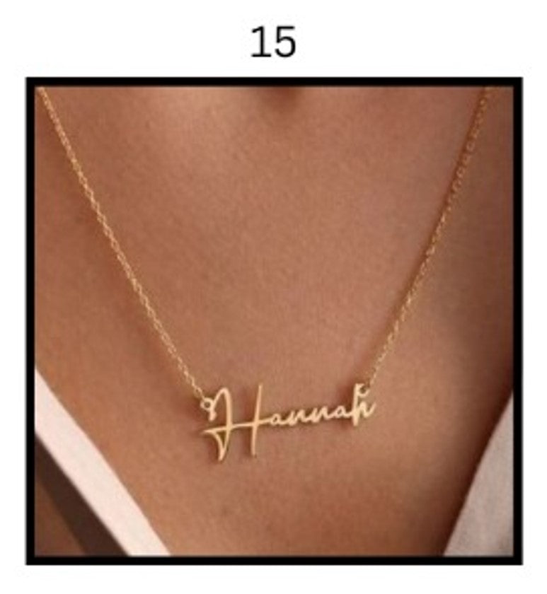 Custom Name Necklace – Personalized Gold Name Pendant (Multiple Designs Available)