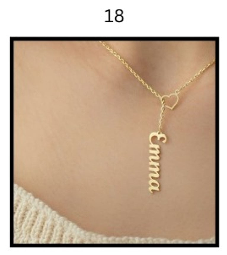 Custom Name Necklace – Personalized Gold Name Pendant (Multiple Designs Available)
