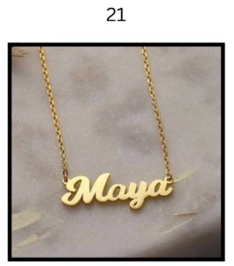 Custom Name Necklace – Personalized Gold Name Pendant (Multiple Designs Available)