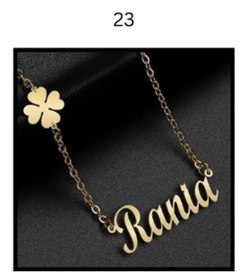 Custom Name Necklace – Personalized Gold Name Pendant (Multiple Designs Available)