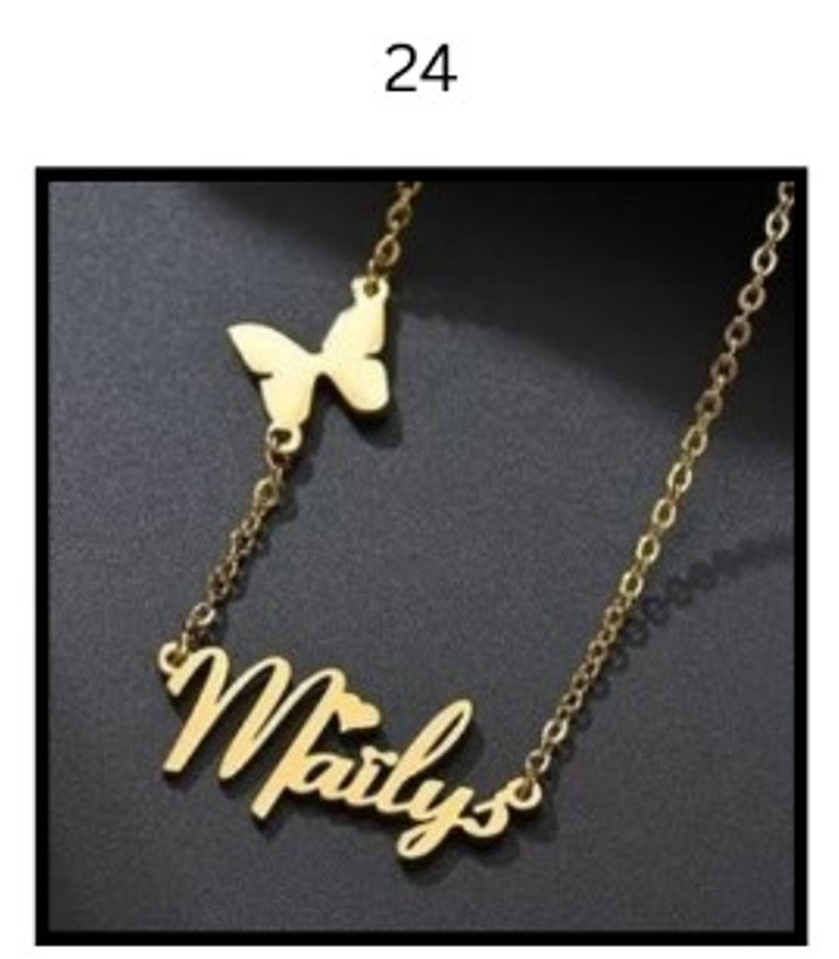 Custom Name Necklace – Personalized Gold Name Pendant (Multiple Designs Available)