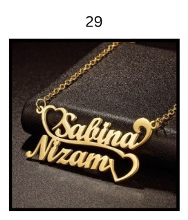 Custom Name Necklace – Personalized Gold Name Pendant (Multiple Designs Available)