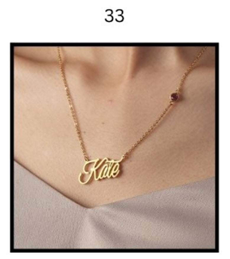 Custom Name Necklace – Personalized Gold Name Pendant (Multiple Designs Available)