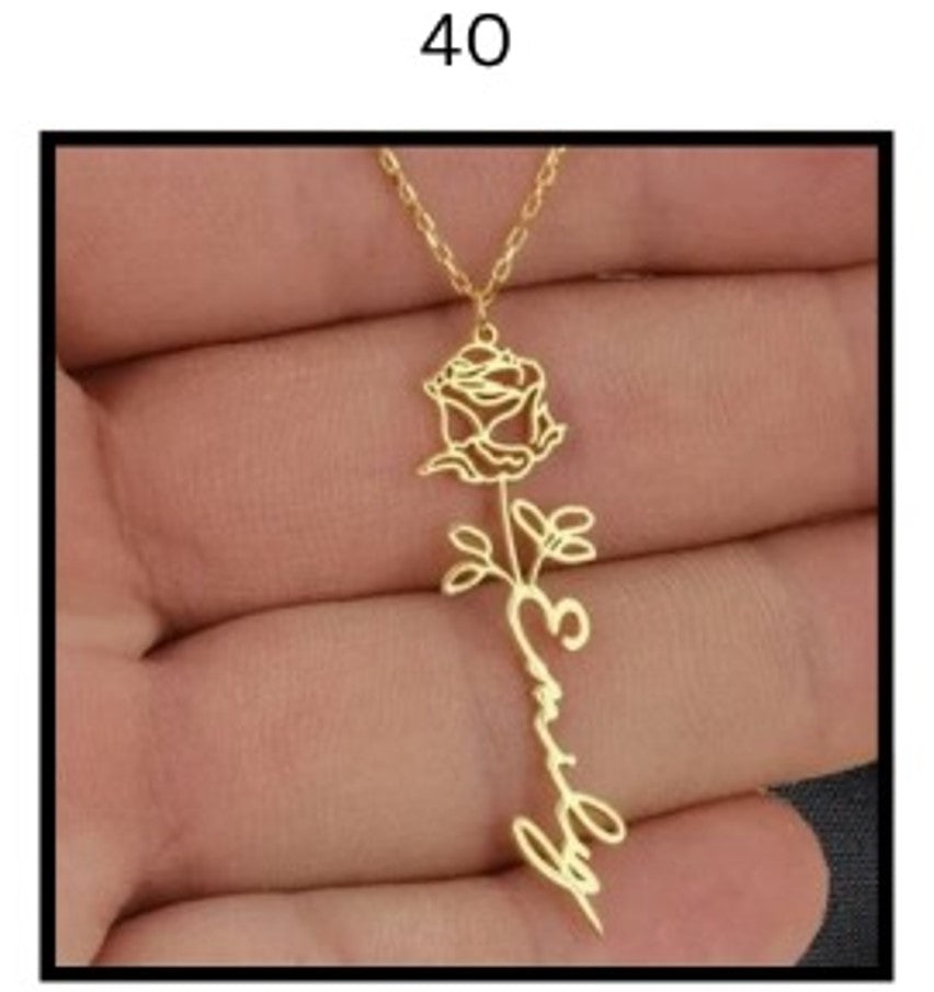 Custom Name Necklace – Personalized Gold Name Pendant (Multiple Designs Available)