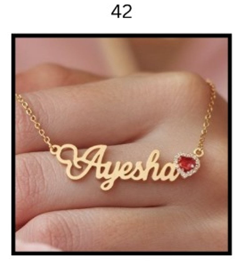 Custom Name Necklace – Personalized Gold Name Pendant (Multiple Designs Available)