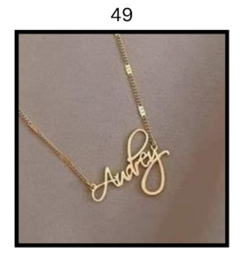 Custom Name Necklace – Personalized Gold Name Pendant (Multiple Designs Available)