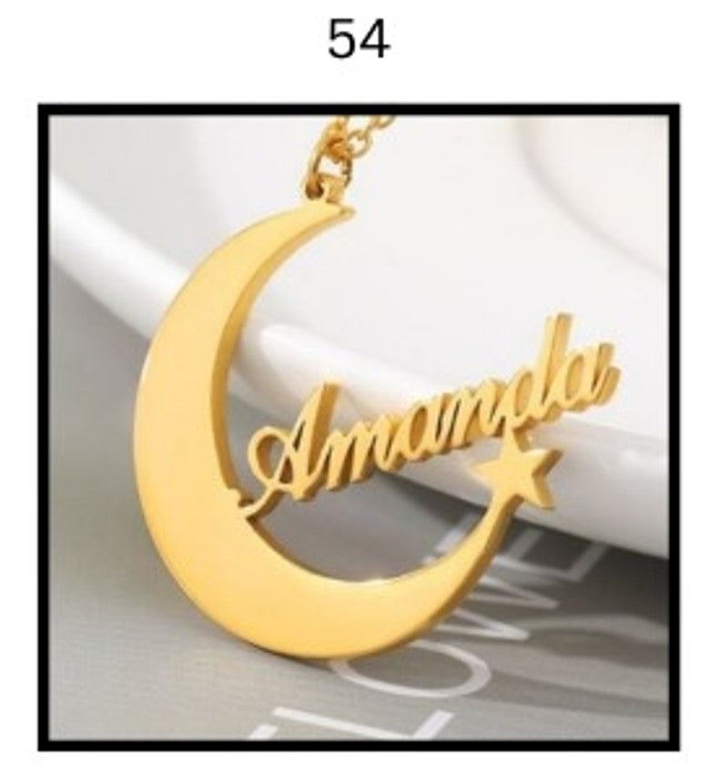 Custom Name Necklace – Personalized Gold Name Pendant (Multiple Designs Available)