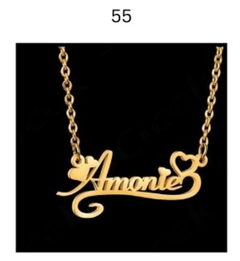 Custom Name Necklace – Personalized Gold Name Pendant (Multiple Designs Available)
