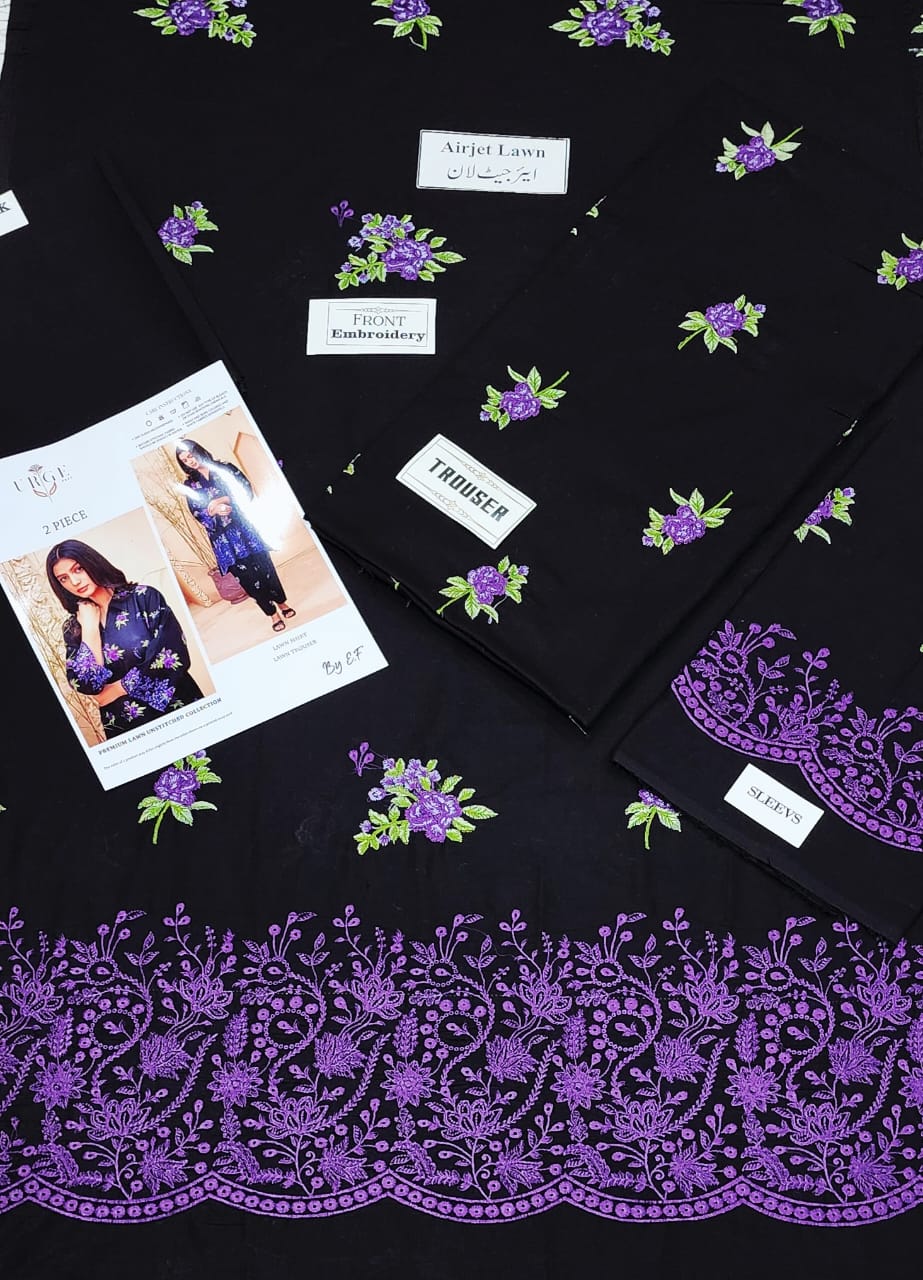 URGE Embroidery 2pc Lawn Collection Fabric: LAWN &nbsp Front Full Embroidery Shirt) Sleeves/Heavy Embroidery)