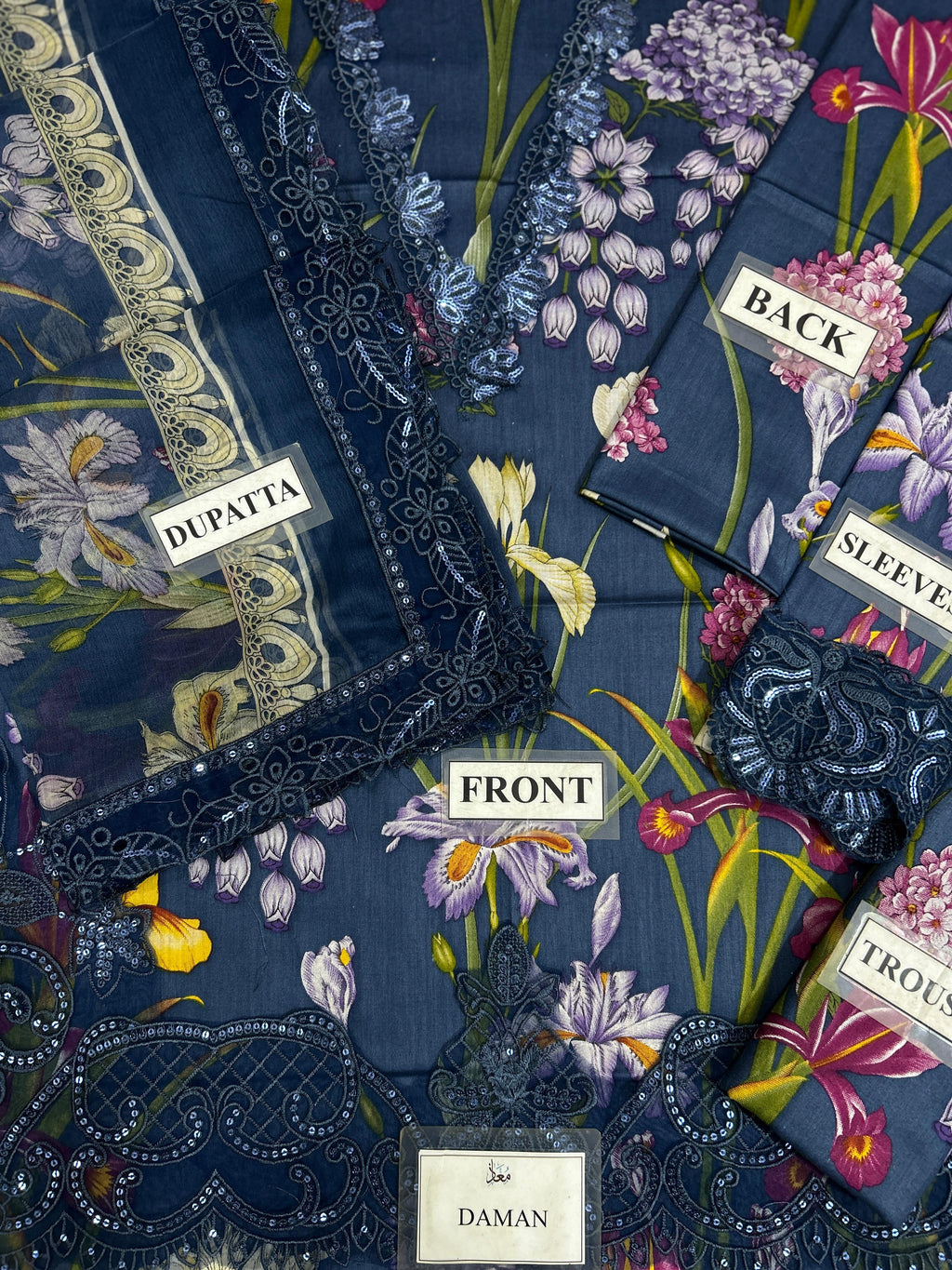 Lawn ☆ Maria B  & Chiffon duppatta duptta Printed 90/70 Lawn Front Printed Lawn Back