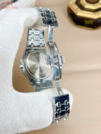 AP Style Men’s Stainless Steel Watch – Date Working | Double Lock Chain