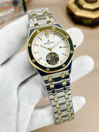 AP Style Men’s Stainless Steel Watch – Date Working | Double Lock Chain