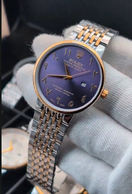 A Luxury Arabic Dial Metal Watch – Date Working | Premium Look