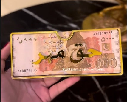 Acrylic Haq Mehr Money Holder | Elegant Nikkah Cash Presentation Envelope
