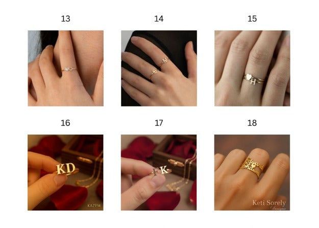 Personalized Name & Initial Gold Rings for Women – Elegant Minimal Jewelry