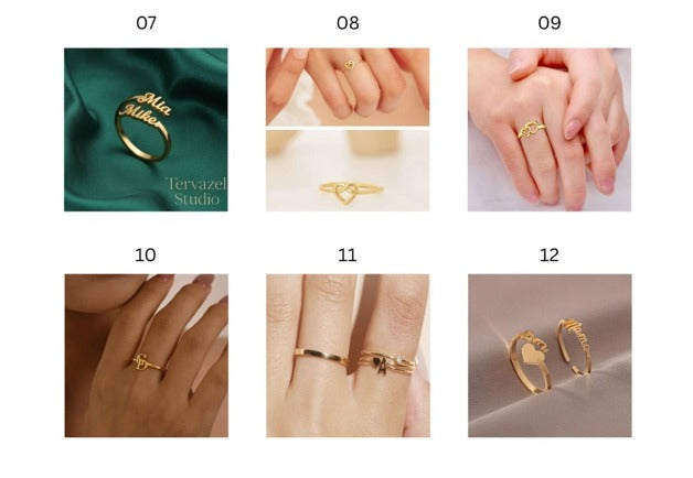Personalized Name & Initial Gold Rings for Women – Elegant Minimal Jewelry