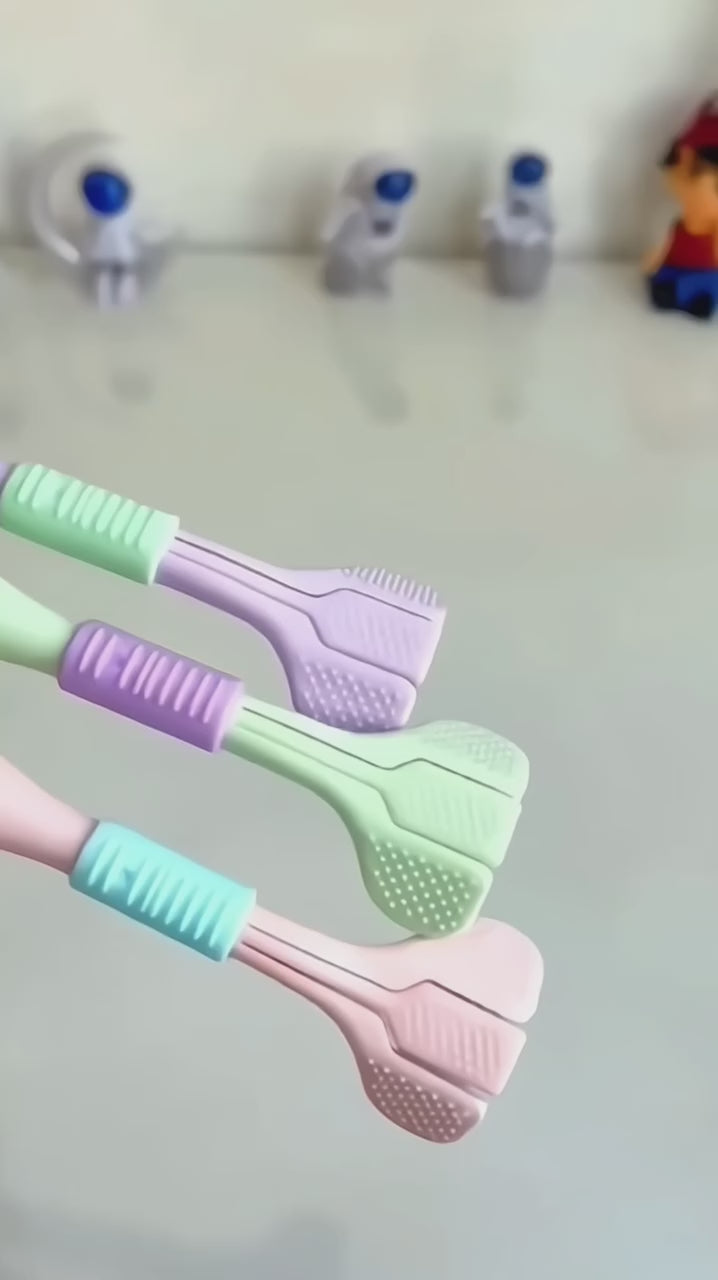 Three Sided Toothbrush Soft Bristles Gentle Clean Replaceable Heads 360-Degree Coverage Toothbrush