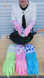Washing Gloves Cleaning Extra Long  Warm Waterproof Rubber Glove Gift Modern