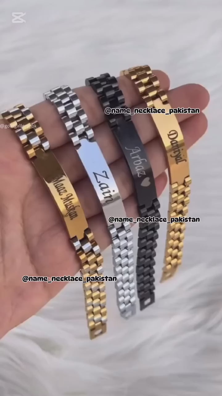 Custom Name Bracelet – Personalized Steel Name Band