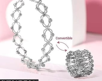 A Versatile silverPlated Jewelry: Ring to Bracelet Transformation