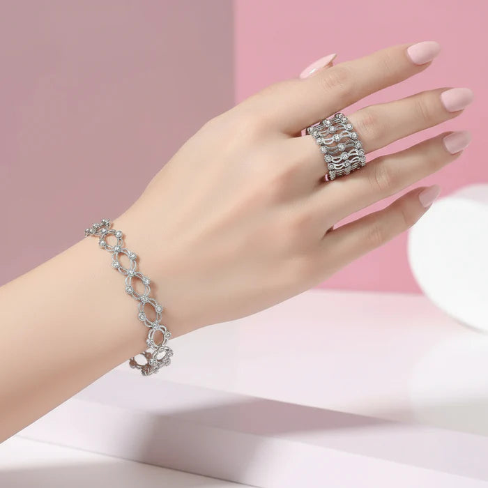 A Versatile silverPlated Jewelry: Ring to Bracelet Transformation